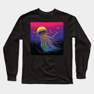 Neon Jellyfish Bold Paint Long Sleeve T-Shirt